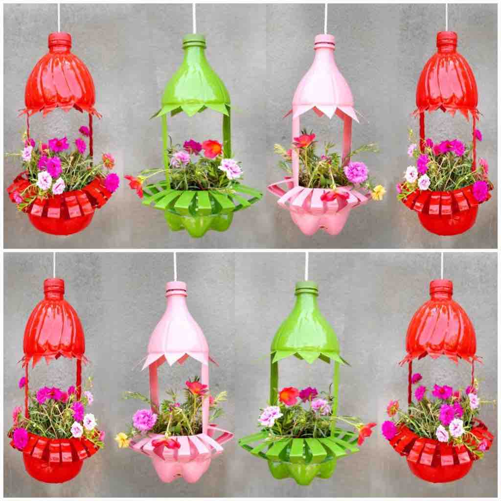 Kwiaty z butelek plastikowych do ogrodu