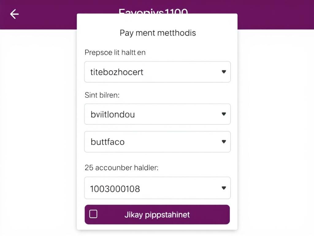 Ekran konfiguracji metod płatności w aplikacji Vinted z widocznymi opcjami Ekran konfiguracji metod płatności w aplikacji Vinted z widocznymi opcjami