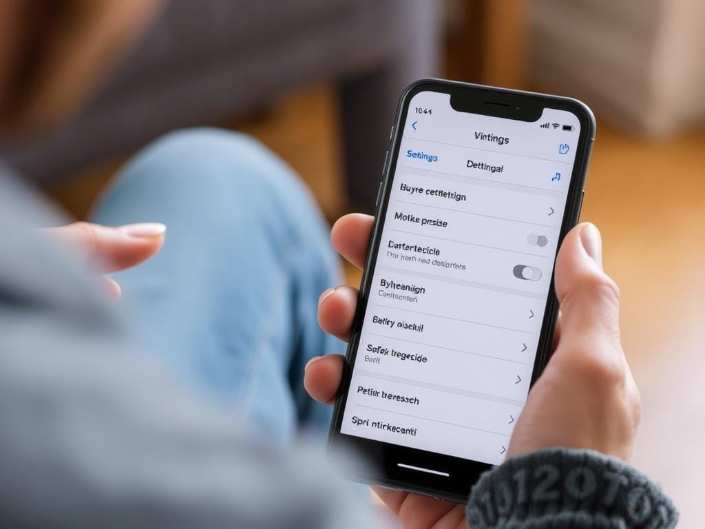 Osoba korzystająca z aplikacji Vinted na smartfonie, przeglądająca ustawienia ochrony kupujących