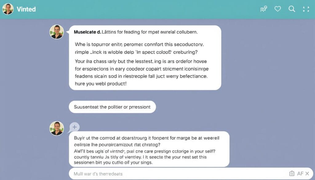 Przykład komunikacji między sprzedającym a kupującym na Vinted Przykład komunikacji między sprzedającym a kupującym na Vinted